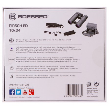 Бинокль Bresser Pirsch ED 10x34